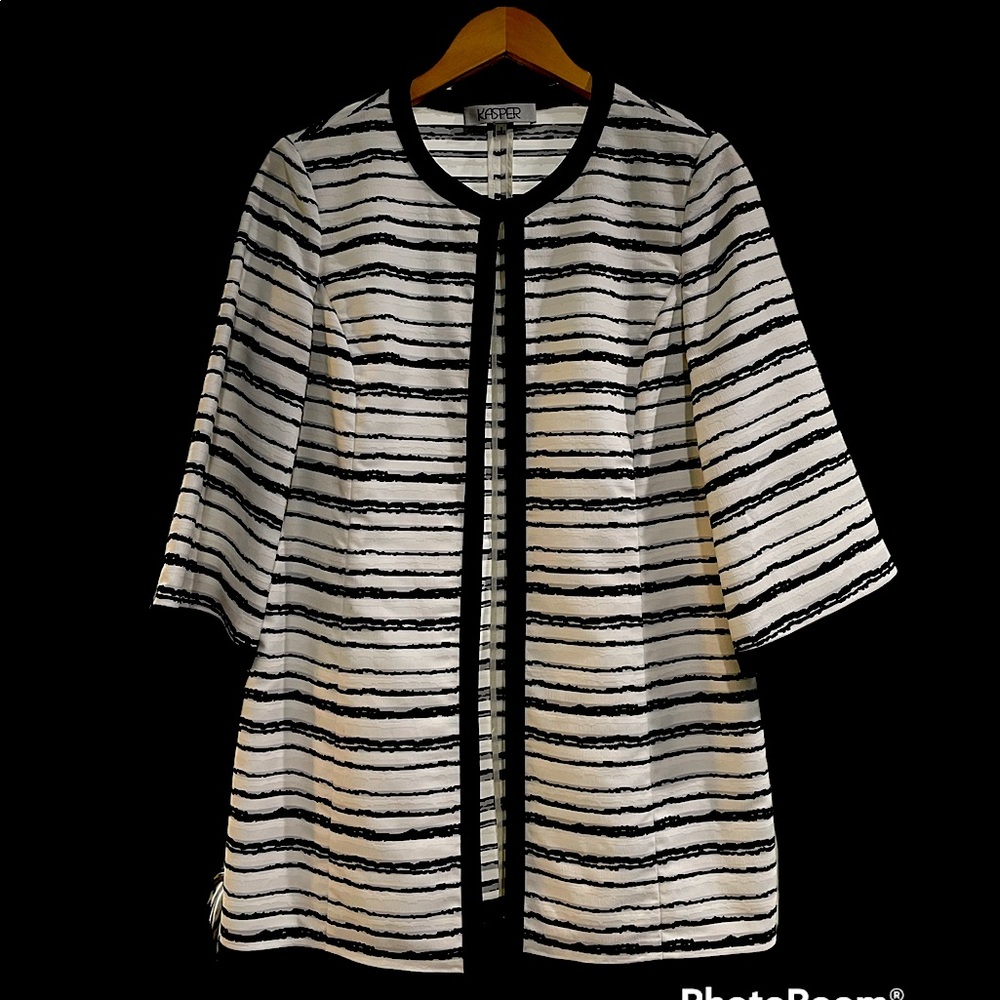Kasper black and white suit jacket